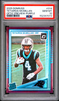 2025 Panini Donruss #314 Tetairoa Mcmillan Optic Preview-Purple /50 PSA 10