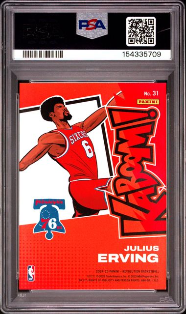 2024-25 Panini Revolution Kaboom! Horizontal #31 Julius Erving - PSA MINT 9