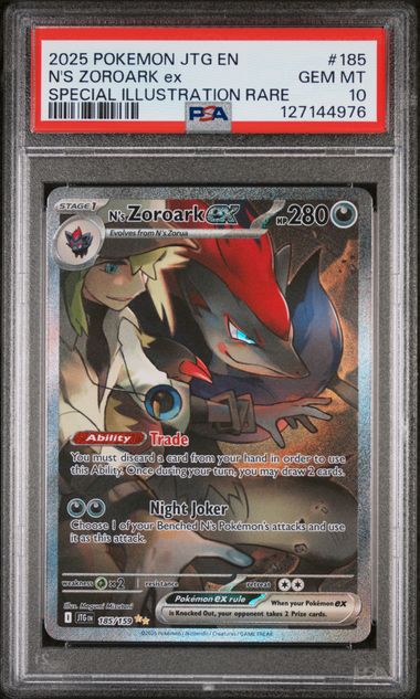2025 Pokemon Journey Together #185/159 N's Zoroark ex PSA 10