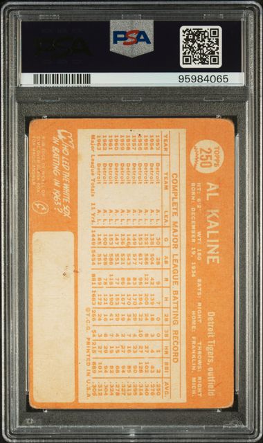 1964 Topps Al Kaline #250 PSA 1 PR HOF Detroit Tigers