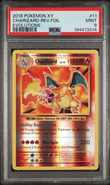 2016 Pokemon XY Evolutions Charizard Reverse Holo #11/108 PSA 9