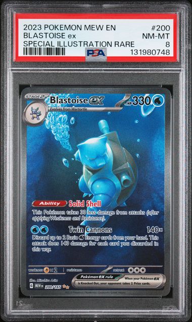 2023 Pokemon Mew Special Illustration Rare Blastoise Ex #200 PSA 8