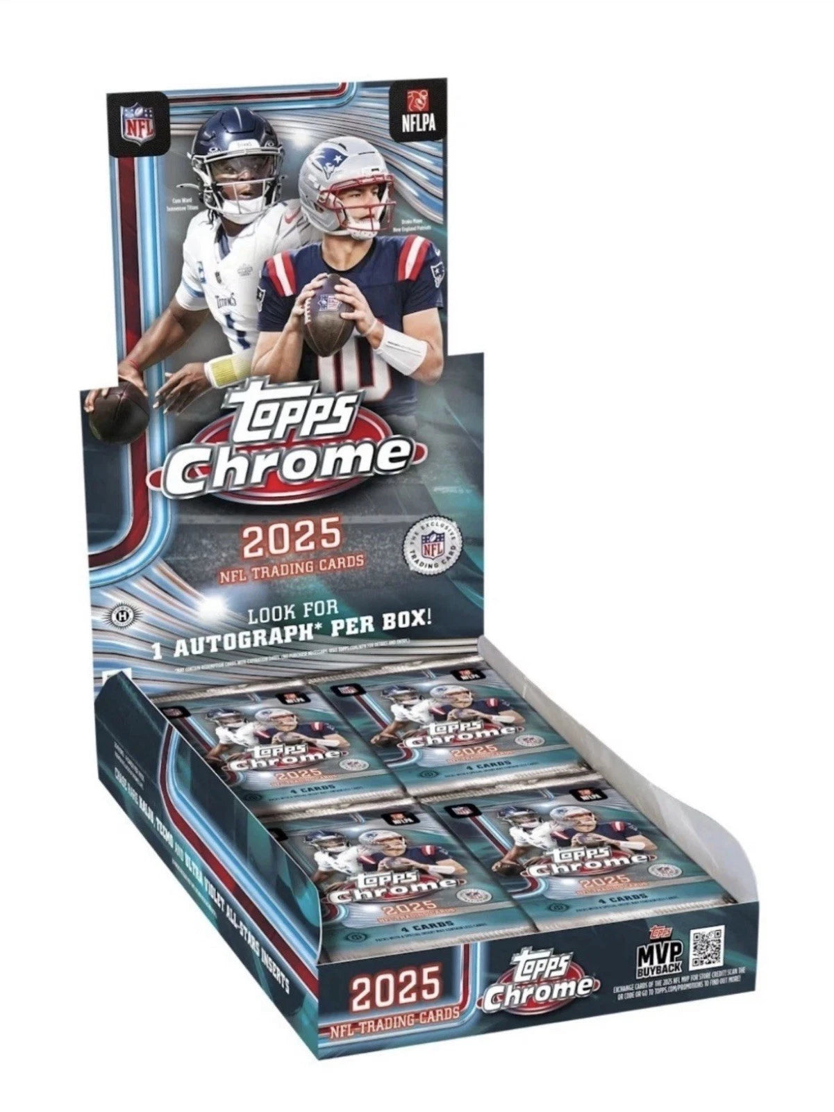 2025 Topps Chrome Football Factory Sealed Hobby Box — Sports Trading Cards
