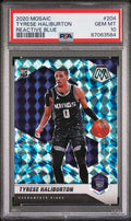 2020 PANINI MOSAIC #204 TYRESE HALIBURTON REACTIVE BLUE PSA 10 — Sports Trading Cards