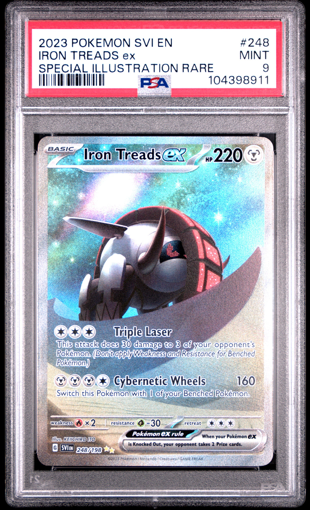 2023 POKEMON SVI EN-SCARLET & VIOLET #248 IRON TREADS ex SPECIAL ILLUSTRATION RARE PSA 9