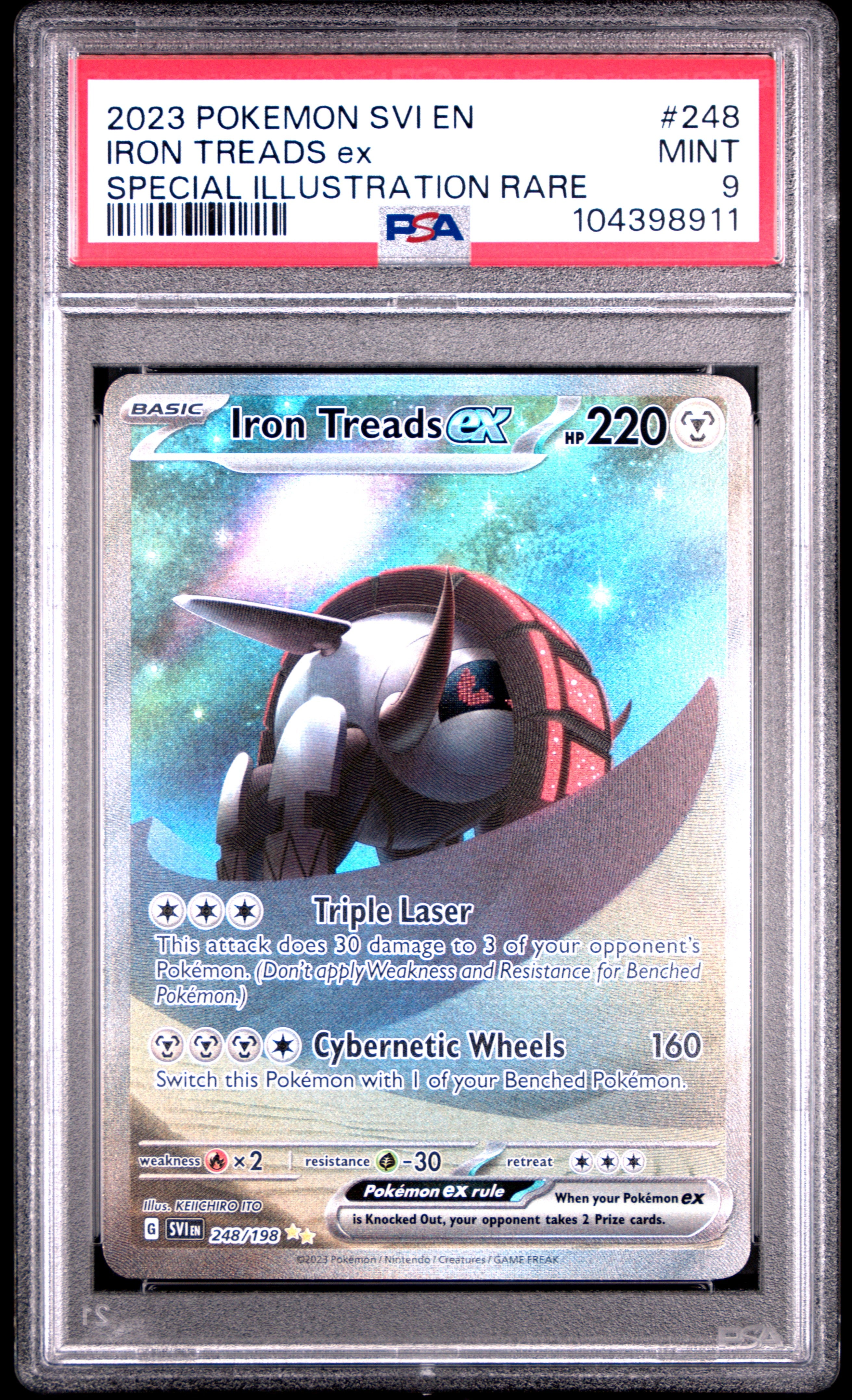2023 POKEMON SVI EN-SCARLET & VIOLET #248 IRON TREADS ex SPECIAL ILLUSTRATION RARE PSA 9