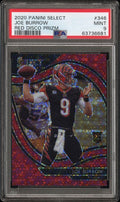 2020 PANINI SELECT #346 JOE BURROW RED DISCO PRIZM PSA 9