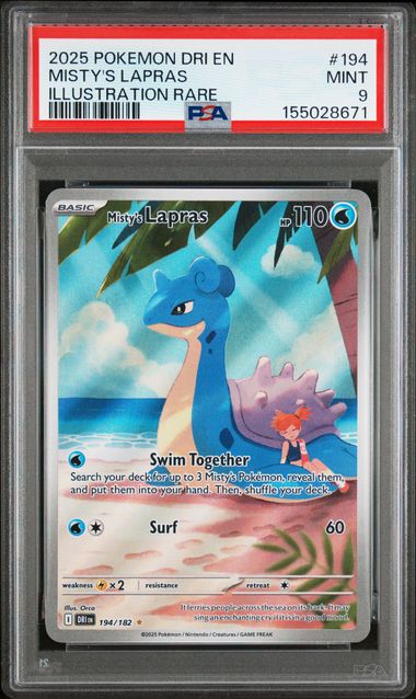 2025 Pokemon Destined Rivals Misty's Lapras #194/182 PSA 9