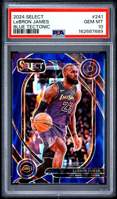 2024 PANINI SELECT #241 LeBRON JAMES BLUE TECTONIC /99 PSA 10