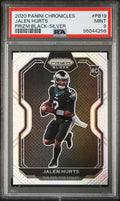 2020 PANINI CHRONICLES PRIZM BLACK #PB19 JALEN HURTS PRIZM BLACK-SILVER PSA 9 — Sports Trading Cards