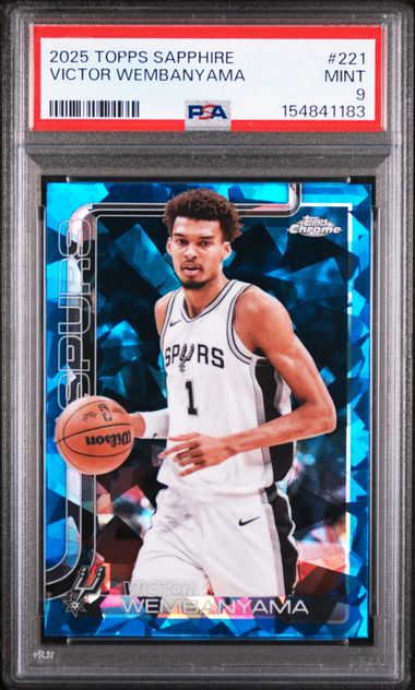 2025-26 Topps Chrome Sapphire Victor Wembanyama #221 PSA 9