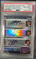 2005 Donruss Signature 157 Justin Verlander/Phil Humber/Jeff Niemann Triple Autographs PSA 8.5