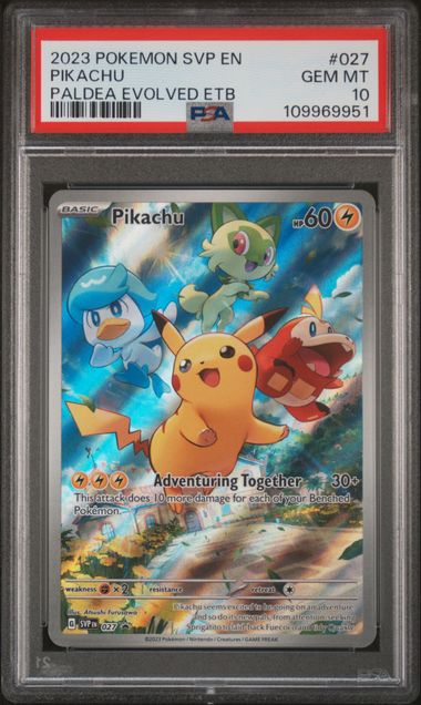 2023 Pokemon SVP En Paldea Evolved ETB #027 Pikachu PSA 10