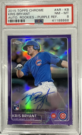 2015 Topps Chrome Kris Bryant Auto RC Purple Refractor /250 PSA 8