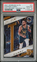 2021 PANINI DONRUSS ELITE SPELLBOUND #21 STEPHEN CURRY SPELLBOUND-ORANGE DIE-CUT PSA 10 — Sports Trading Cards