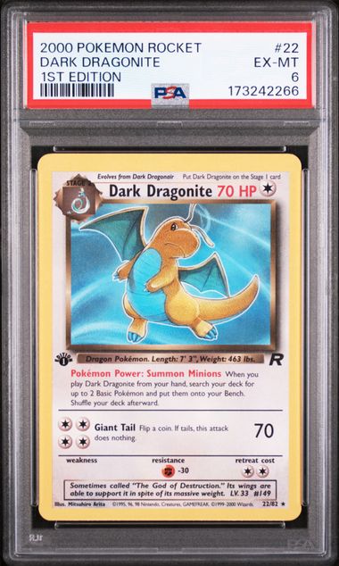 2000 POKEMON ROCKET #22 DARK DRAGONITE 1ST EDITION PSA 6