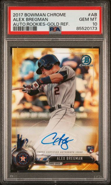 2017 Bowman Chrome Alex Bregman Auto Refractor Gold /50 PSA 10