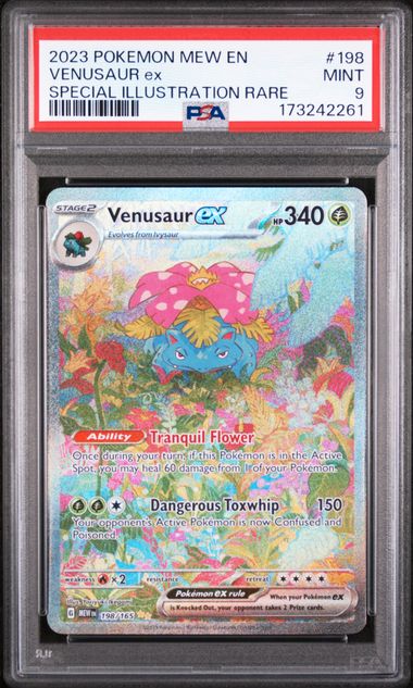 2023 POKEMON MEW EN-151 #198 VENUSAUR ex SPECIAL ILLUSTRATION RARE PSA 9