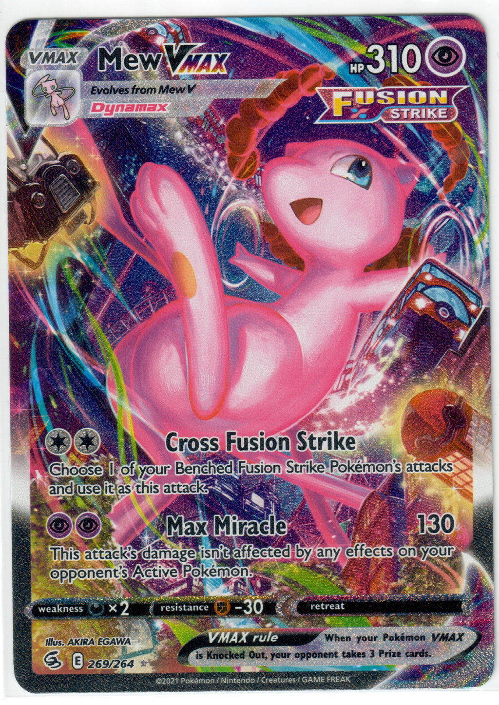 Mew VMAX (Alternate Art Secret) - SWSH08: Fusion Strike (SWSH08) #269/264 — Pokemon