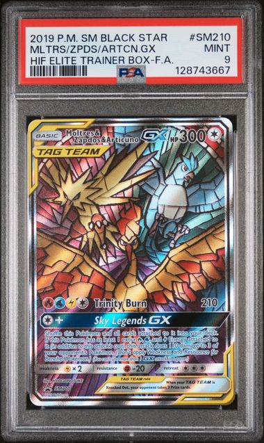 2019 POKEMON SM BLACK STAR PROMO #SM210 MLTRS/ZPDS/ARTCN.GX HIF ELITE TRAINER BOX-F.A. PSA 9