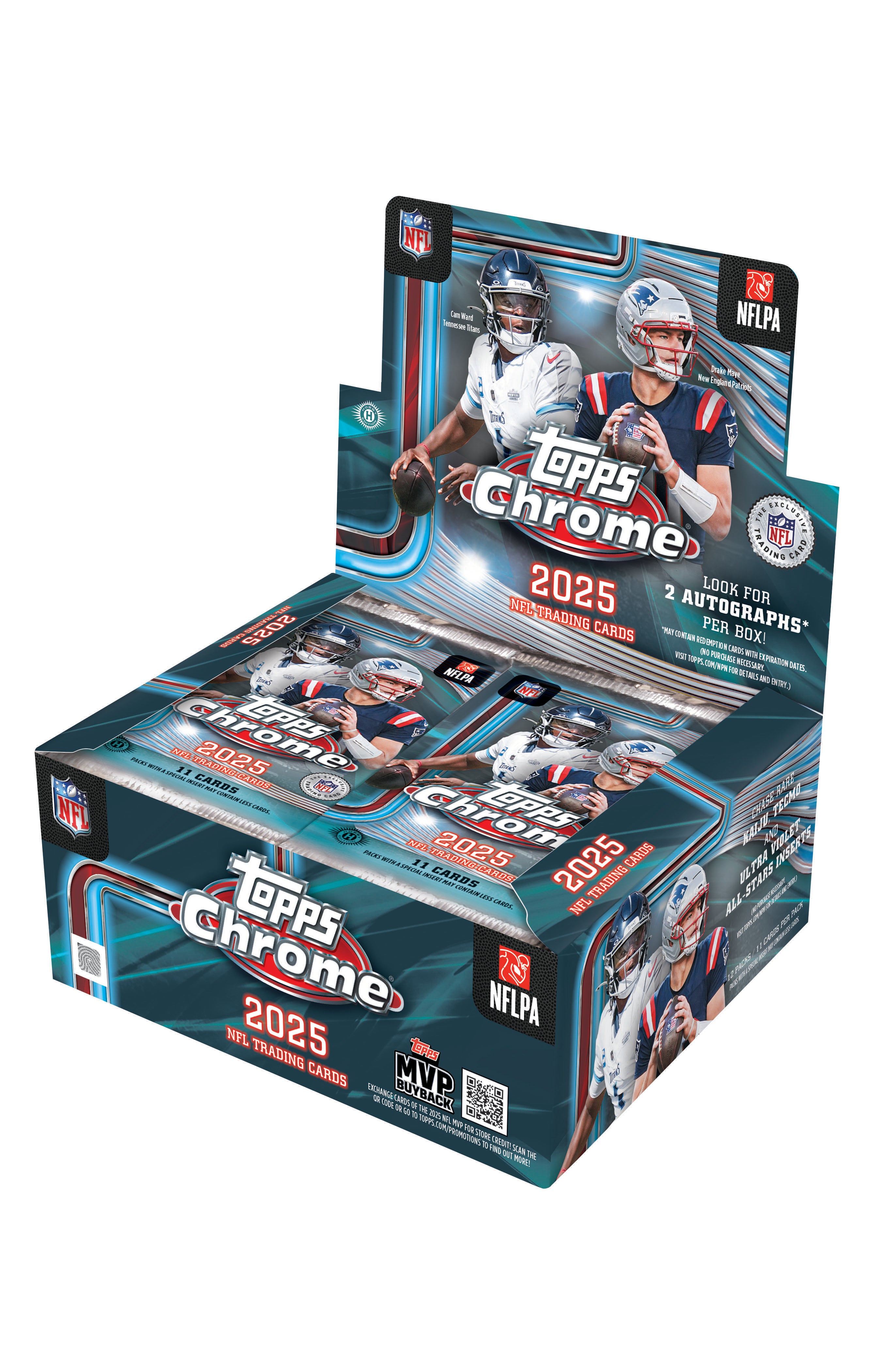 2025 Topps Chrome Football Factory Sealed Hobby Jumbo Box — Sports Trading Cards
