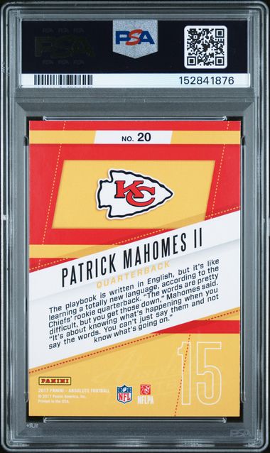 2017 Panini Absolute Rookie Roundup #20 Patrick Mahomes PSA 9