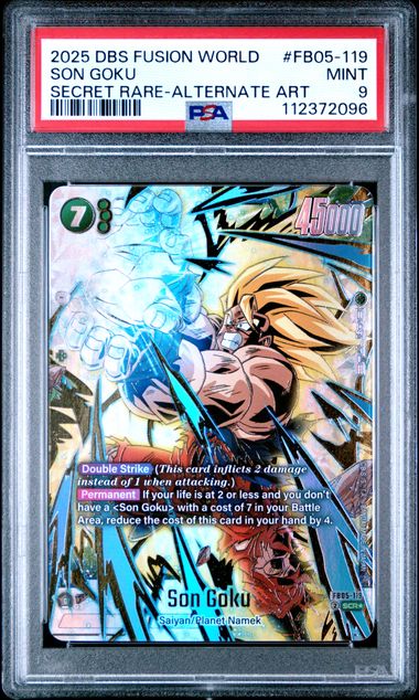2025 DRAGON BALL SUPER CARD GAME FUSION WORLD NEW ADVENTURE #FB05-119 SON GOKU PSA 9