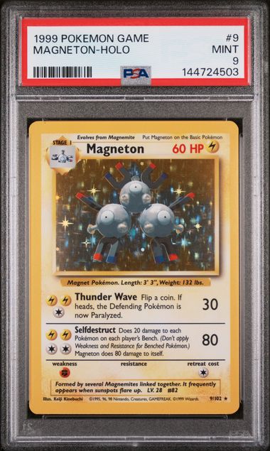 1999 Pokemon Base Set Holo Magneton #9 PSA 9