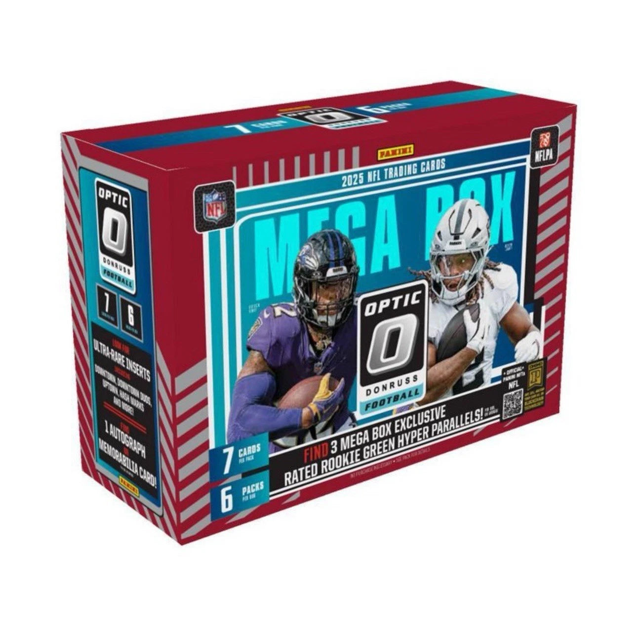 2025 Panini NFL Optic Donruss Football Trading Card Mega Box — Sports Trading Cards