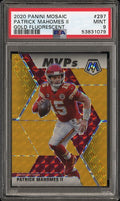 2020 PANINI MOSAIC #297 PATRICK MAHOMES II GOLD FLUORESCENT PSA 9 — Sports Trading Cards