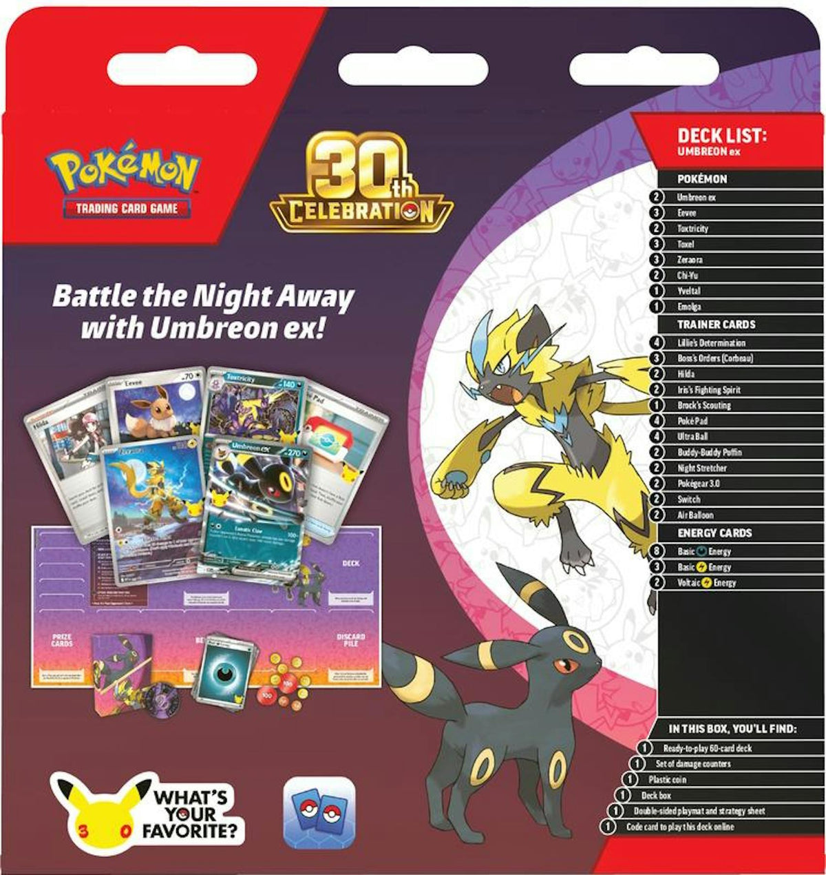 Umbreon ex Battle Deck back and contents