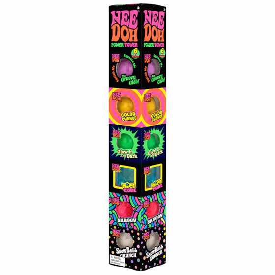 NeeDoh Power Tower Fidget Squishy Toy - 6 Full Size Needoh