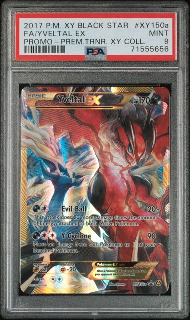 2017 Pokemon XY Promo Premium Trainer Full Art Yveltal EX #XY150a PSA 9 MINT