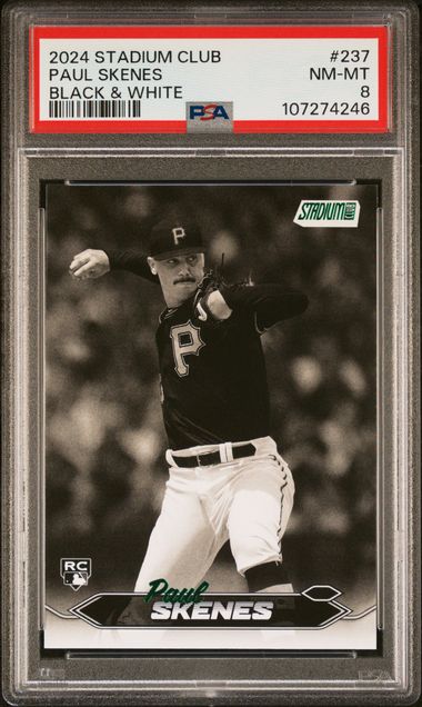 2024 Topps Stadium Club Paul Skenes Black & White Rookie SSP  #237 PSA 8