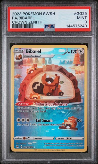2023 Pokemon Sword And Shield Crown Zenith #GG25 Fa/Bibarel Crown Zenith PSA 9