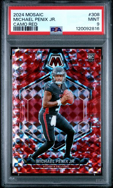 2024 PANINI MOSAIC #308 MICHAEL PENIX JR. CAMO RED - PSA 9 — Sports Trading Cards
