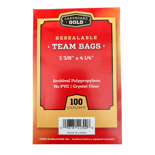 Cardboard Gold RESEALABLE TEAM BAGS — Supplies