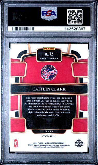2024 Select WNBA - Caitlin Clark #72 Silver Prizm (RC) PSA 9