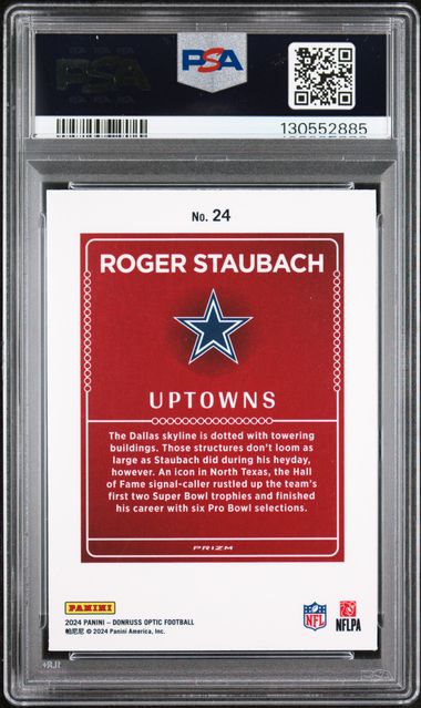 2024 PANINI DONRUSS OPTIC UPTOWNS #24 ROGER STAUBACH PSA 10