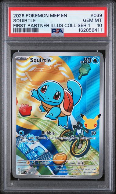 2026 POKEMON MEP EN-ME BLACK STAR PROMO #039 SQUIRTLE FIRST PARTNER ILLUS COLL SER 1 PSA 10