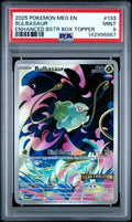 2025 Pokémon Meg En-Mega Evolution Enhanced Box Topper Bulbasaur #133 PSA 9