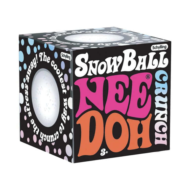White NeeDoh Snow Ball Crunch sensory squish
