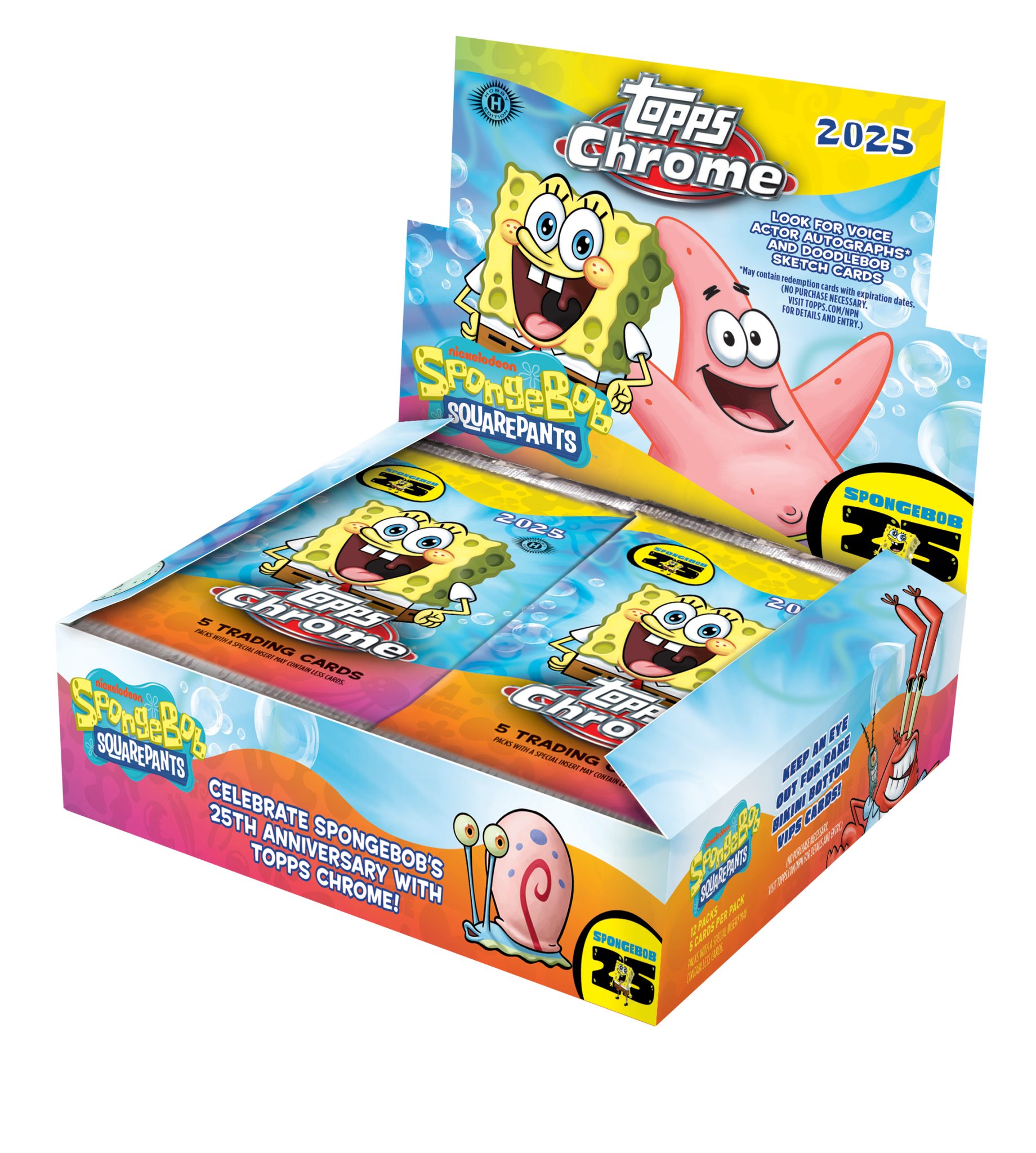 SpongeBob Chrome 25th Anniversary Hobby Box (Topps 2025) — Trading Cards