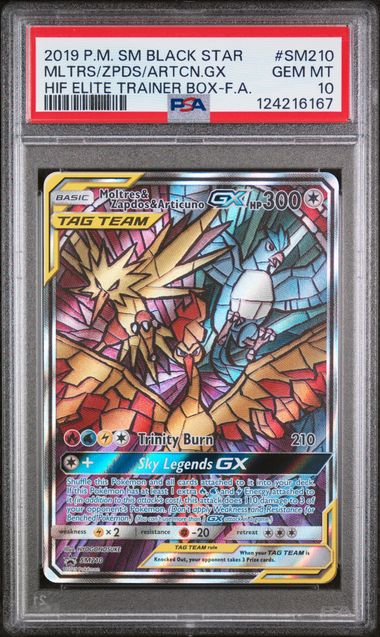 2019 POKEMON SM BLACK STAR PROMO #SM210 MLTRS/ZPDS/ARTCN.GX HIF ELITE TRAINER BOX-F.A. PSA 10