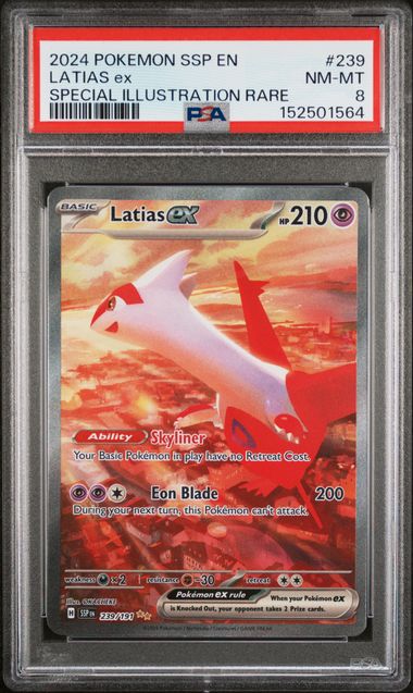 2024 Pokemon Scarlet & Violet Surging Sparks SIR Latias ex #239 PSA 8