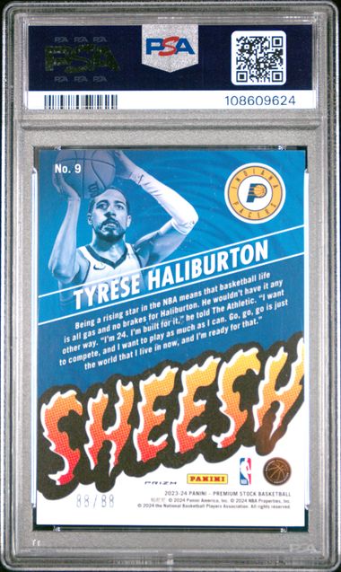 2023 Panini Hoops Tyrese Haliburton Sheesh Red Prizm /88 PSA 10