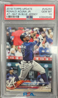 2018 Topps Update Ronald Acuña Jr. RC #US250 Blue Jersey PSA 10