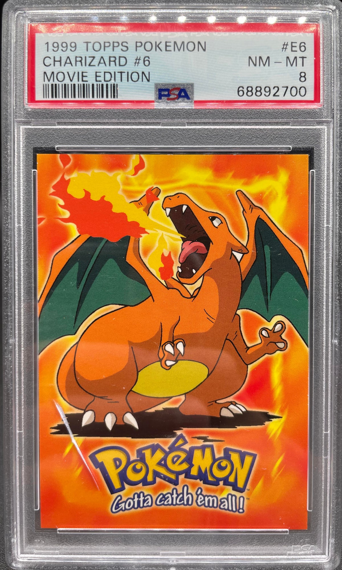 1999 Topps Pokemon The Movie Charizard #E6 - PSA 8