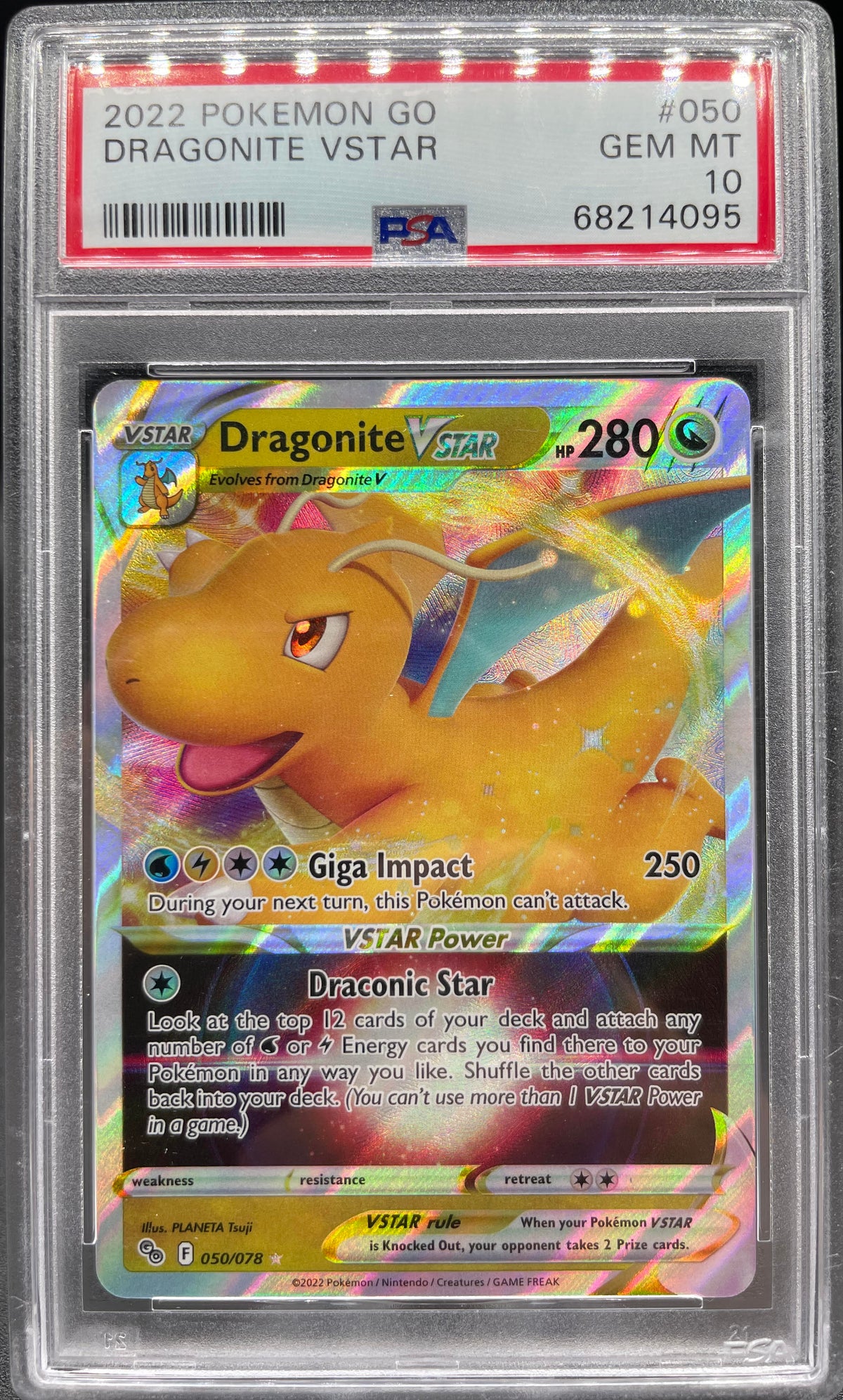 2022 Pokemon Go Dragonite Vstar #50 PSA 10