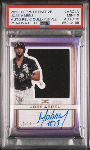 2023 Topps Definitive Collection Autograph Relic Collection Arcja Jose Abreu Purple PSA 9 Auto 10